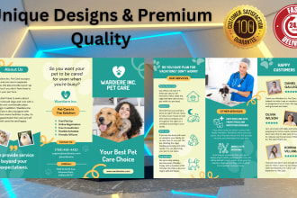 design trifold, bifold brochure, leaflet, flyer, business catalog, postcard