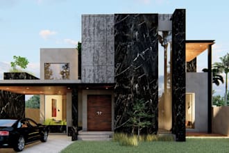 create your house front elevation exterior 3d model
