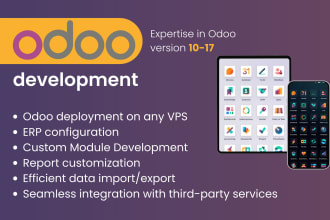 develop, customize odoo modules and develop odoo website