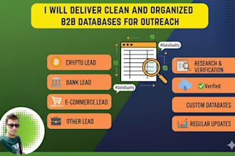 deliver clean and organized b2b databases for outreach