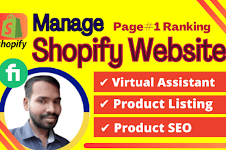 manage shopify store, product upload, listing, SEO, virtual assistant