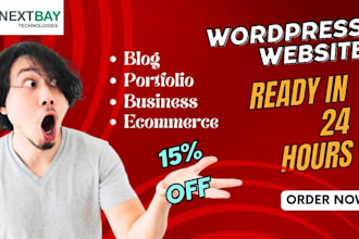 create a mobile responsive wordpress website through elementor pro in 24 hours