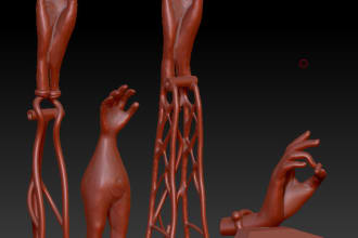sculpt 3d printable hand model