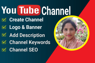 perfectly create and setup brand youtube channel with logo, art, SEO