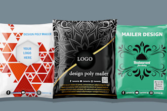 design poly mailer or shipping bag or bubble mailer or parcel bag or poly bag