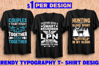 create attractive custom graphic and trendy typography t shirt design