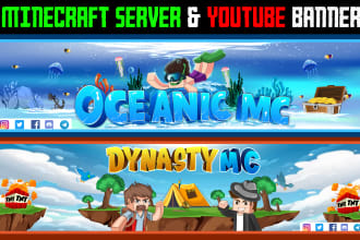 make minecraft youtube banner for twitch or minecraft server