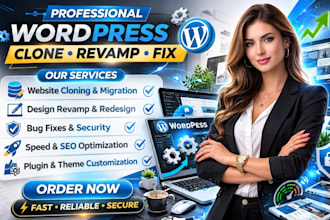 clone, revamp, fix wordpress website