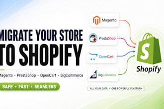 do website migration, magento, prestashop, opencart, bigcommerce to shopify