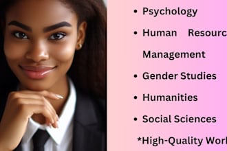 write urgent tasks in psychology, hrm, gender studies and social sciences