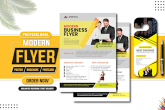design modern flyer, brochure and poster for business promotion