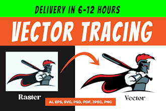 manually vector trace logo, edit, vectorize, redesign, recreate design