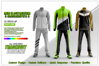 design 3d tracksuit mockups and streetwear clothing