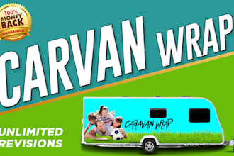 create trailer, food truck, camper or caravan wrap design