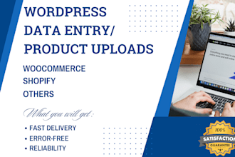 do wordpress data entry, product uploads