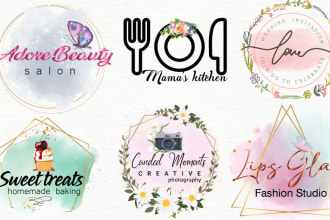 design watercolor ,feminine, signature logo