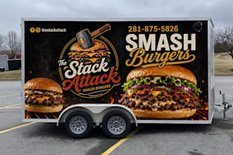 design professional food truck wrap and food trailer wrap design