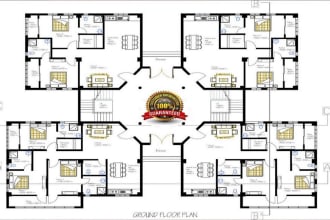 draw autocad 2d floor plan, 3d floor plan, house floor plan
