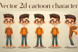 design vector 2d cartoon character