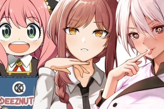 create fanart of anime manga character in my style