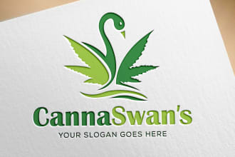 design medical cannabis marijuana cbd oil hemp weed logo with copyright