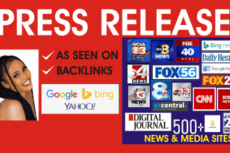 write and distribute press release and business ad