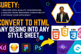 html conversion wizard PSD, image, figma, xd to HTML