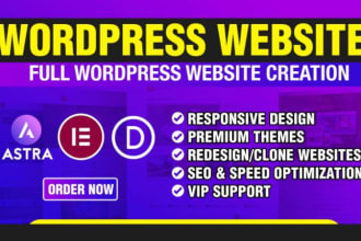 design premium wordpress website with divi, astra or elementor pro