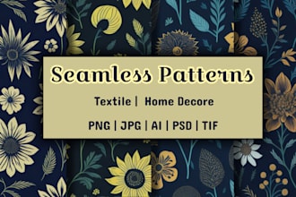 create vector seamless textile repeat pattern design