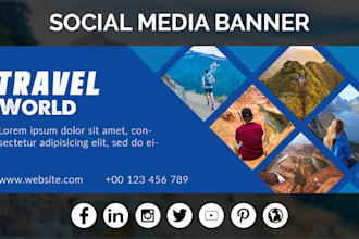 design facebook cover, youtube, twitter, linkedin, web banner and ads