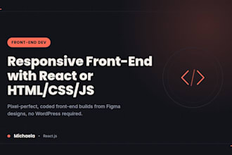 build a responsive front end website with react or HTML CSS js