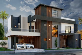 create modern villa design of your choice