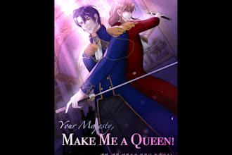 draw your webnovel and light novel cover in manhwa style