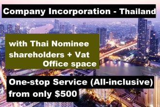 set up your company in thailand with vat office and thai nominee shareholders