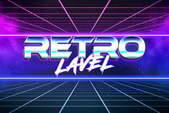 make 80s retro style logo designs with neon effects