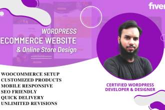 design responsive wordpress ecommerce website and online store