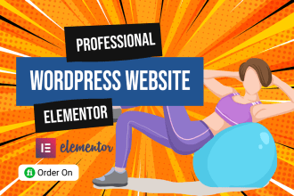 design health, fitness, gym, workout wordpress website in elementor