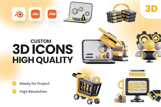 create custom 3d icons for app, web, and saas UI