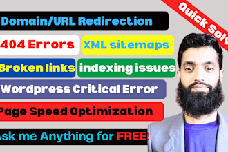 fix broken links,404 errors,URL redirection,critical errors and wordpress bug