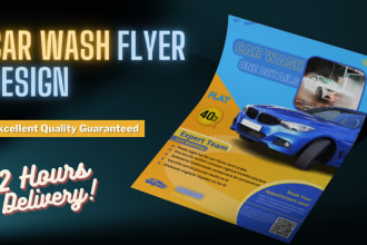 create car wash flyers, eddm postcards, auto detailing brochures in 12 hours
