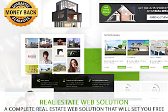create a complete real estate website solution with progressive web app
