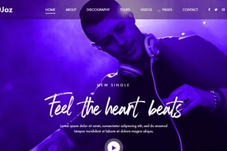 design music website, record label website, artist website, dj website