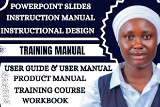 create and redesign training manual, workbook, training course, and ppt slides