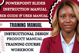 create training manual, user guide, training course, workbook and ppt slides