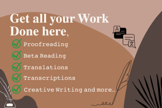 provide profesional beta reading, book editing and translation