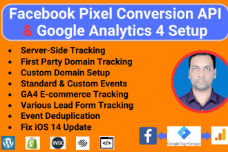 fix or setup facebook pixel conversion API,ga4 server side tracking via GTM