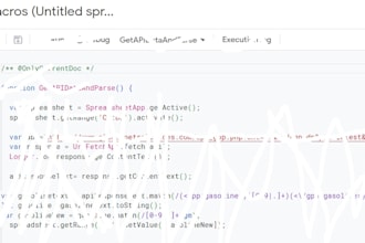 create a google sheets script for parsing and updating data