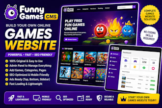 build an HTML5 arcade games website with admin panel