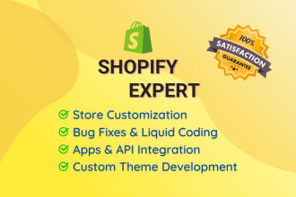 customize your shopify store, develop custom shopify theme, fix bugs