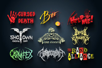 create custom scary, horror, heavy, death metal logo design